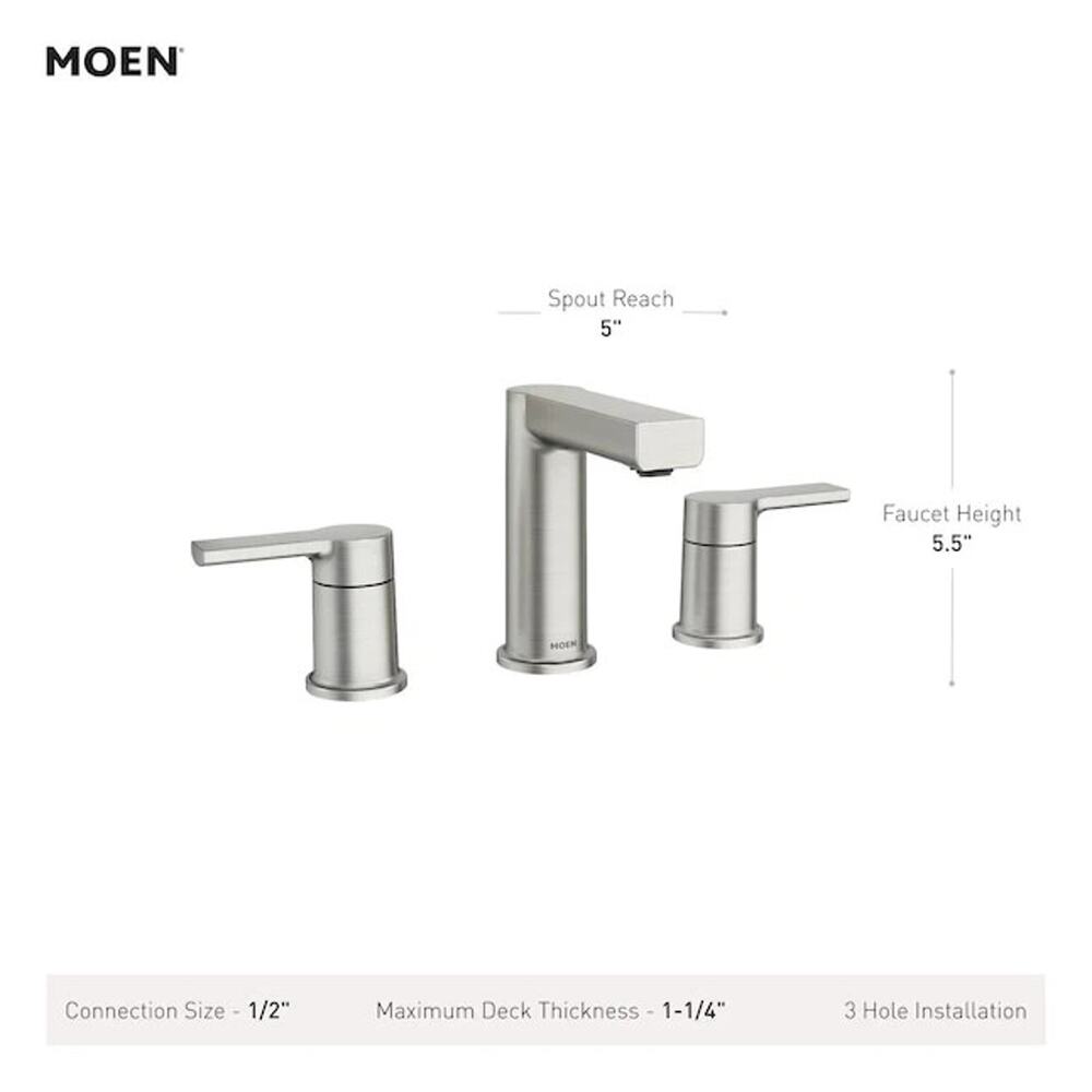 Moen Rinza 84629SRN Two-Handle Bathroom Faucet Spot Resist Brushed Nickel